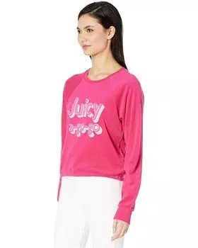 Пуловер Juicy Couture Juicy A Gogo Microterry Logo Pullover, цвет Sweet Raspberry