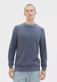 Пуловер, круглый вырез, ребристые манжеты, мужской TOM TAILOR, цвет Vintage Indigo
