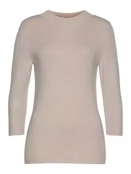Пуловер LASCANA 3/4 Arm, цвет beige-meliert