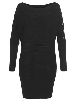 Пуловер LASCANA Long, черный