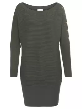 Пуловер LASCANA Long, хаки