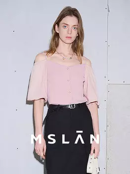 Пуловер летний Mslan с открытыми плечами, черный