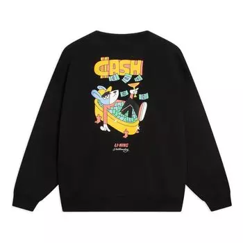 Пуловер Li-Ning x Pablo Ientile Graphic Pullover 'Black' AWDT163-3, черный