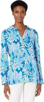 Пуловер Lilly Pulitzer Lillith Tunic, цвет Macaw Blue Tall Me About It