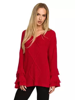 Пуловер made of emotion, красный