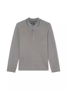 Пуловер Marc O'Polo DfC Pullover regular im Polo-Stil, цвет grey melange