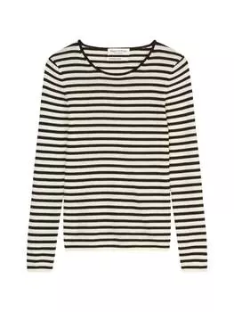 Пуловер Marc O'Polo Gestreifter Feinstrickpullover slim, цвет Stripe/creamy white