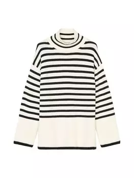 Пуловер Marc O'Polo Oversize Strickpullover, цвет striped/creamy white