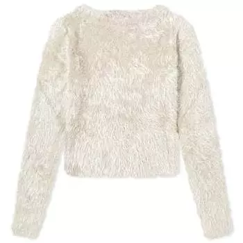 Пуловер Marine Serre Puffy Knit Cropped, серый