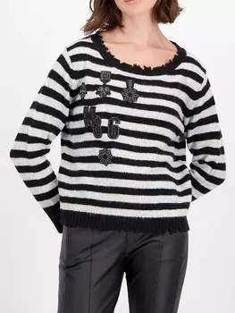 Пуловер monari, черный/белый