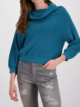 Пуловер monari Rollkragen, синий