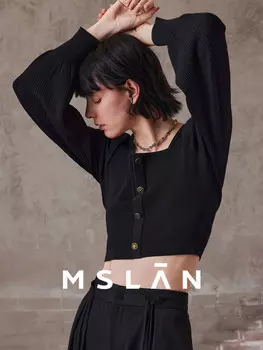 Пуловер Mslan с квадратным вырезом, черный