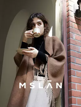 Пуловер MSlan с высоким воротником, синий