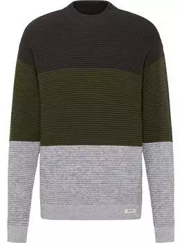 Пуловер Mustang, цвет anthrazit/khaki/grau