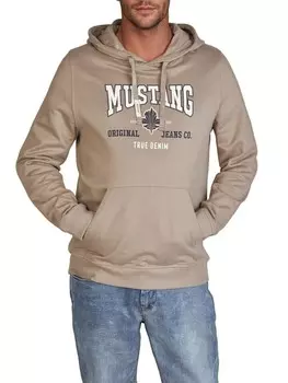 Пуловер Mustang Pullover Printed Hoodie Bennet, бежевый