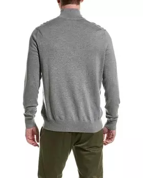 Пуловер на молнии 1/2 с логотипом Brooks Brothers, серый