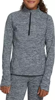 Пуловер на молнии 1/4 для девочек Dsg для холодной погоды, черный