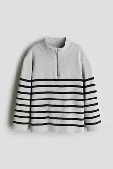 Пуловер на молнии H&M, серый