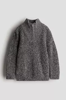 Пуловер на молнии H&M, серый