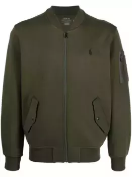 Пуловер на молнии с вышитым логотипом POLO RALPH LAUREN, зеленый