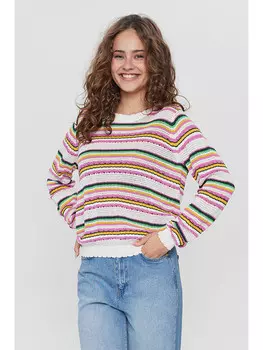 Пуловер NMPH, цвет wei/bunt