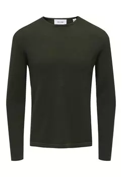 Пуловер ONLY 'Panter', темно зеленый