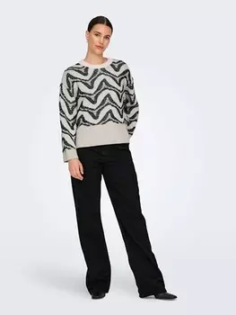 Пуловер ONLY Pullover, черный/белый