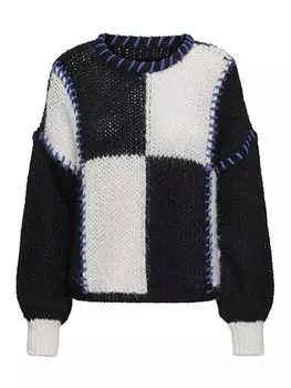 Пуловер ONLY Pullover, черный/белый