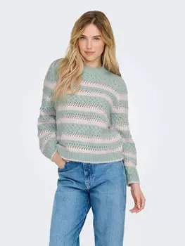 Пуловер ONLY Pullover, цвет Hellblau/Rosa