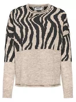 Пуловер ONLY Pullover Jade, цвет Beige/Schwarz