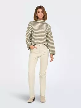 Пуловер ONLY Rollkragenpullover, цвет Khaki/Creme