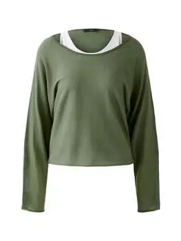 Пуловер Oui, цвет khaki white