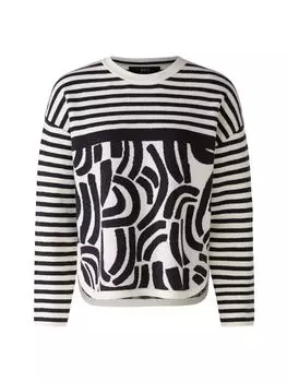 Пуловер Oui, цвет white black