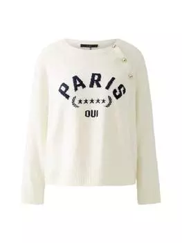 Пуловер Oui, цвет white blue