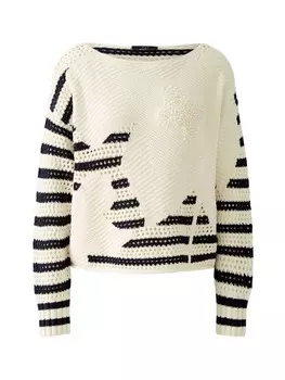 Пуловер Oui, цвет white blue