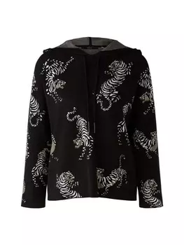 Пуловер Oui Kapuzenpullover, цвет black offwhite