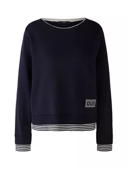 Пуловер Oui LEEZA reine Baumwolle, цвет dk blue white