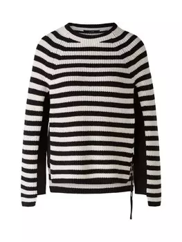 Пуловер Oui RUBI reine Baumwolle, цвет black offwhite