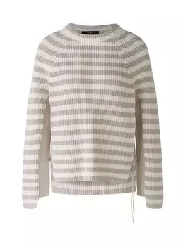 Пуловер Oui RUBI reine Baumwolle, цвет ltbrown white