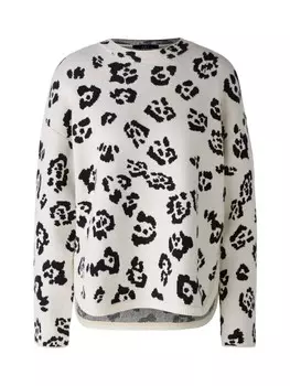 Пуловер Oui Viskosemischung, цвет offwhite black