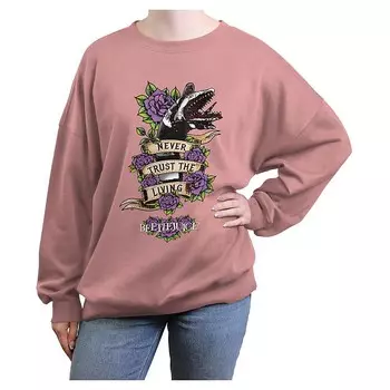 Пуловер оверсайз с графическим рисунком для юниоров Beetlejuice Never Trust The Living Licensed Character, цвет Desert Pink