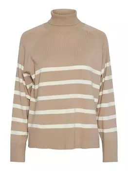 Пуловер Pieces Rollkragen Sia, цвет beige/wei