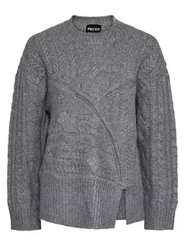 Пуловер Pieces, серый