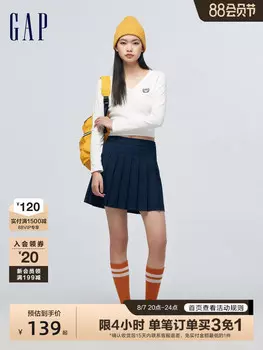 Пуловер-поло женский Gap с логотипом и V-образным вырезом, светло-фиолетовый