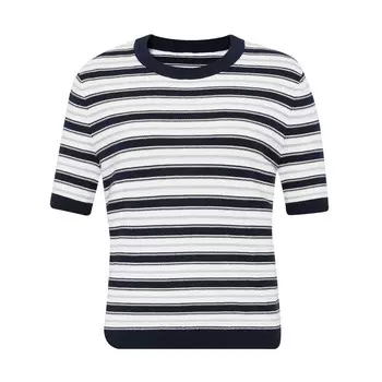 Пуловер полосатый Deep Breath с короткими рукавами, синий / белый