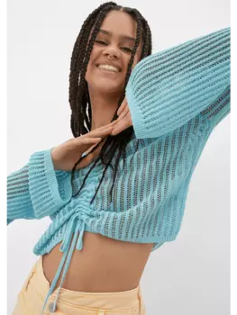 Пуловер QS, бирюзовый