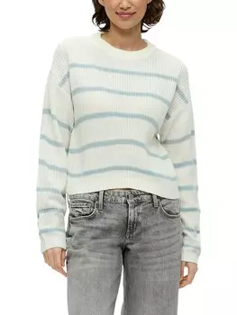 Пуловер QS by sOliver, цвет wei/hellblau