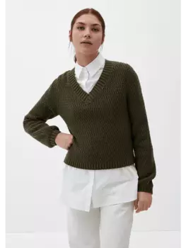 Пуловер QS, оливковый