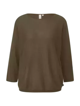 Пуловер QS Strick 3/4 Arm, оливковый