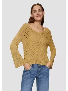 Пуловер QS Strick 3/4 Arm, желтый